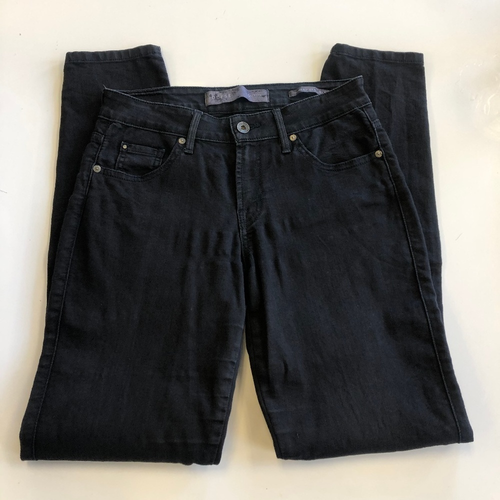 GUESS Black "Power Curve Mid" Jeans Sz 28